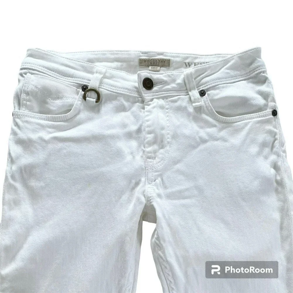 BURBERRY BRIT Women's Sz 29  Westbourne Skinny Crop Pants in White - Picture 3 of 12